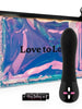 Vibrator LOVE TO LOVE, cu telecomandă, 7 funcții de vibrație, 4 trepte de intensitate, cu geantă holografică, din silicon fin, 12 cm