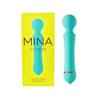 Vibrator Mina - LovingJoy, cu 11 setari de viteza si functii, rezistent la apa, 20 cm, turcoaz