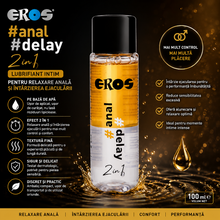 Lubrifiant anal, Eros Anal - Delay, 2 in 1, pe bază de apă, cu efect de întârziere, 100 ml