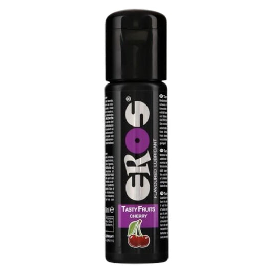 Lubrifiant cu aromă EROS Tasty Fruits Cherry, pe bază de apă, fără parabeni, aromă de cireșe, 100 ml