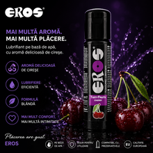 Lubrifiant cu aromă EROS Tasty Fruits Cherry, pe bază de apă, fără parabeni, aromă de cireșe, 100 ml