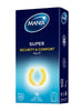 Prezervative MANIX Super, din latex, lubrifiate, confortabile și rezistente, diametru 52 mm, 12 bucăți
