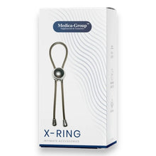 Inel pentru penis MEDICA-GROUP X-Ring, pentru susținerea erecției, mărime ajustabilă, diametru maxim 6 cm, argintiu