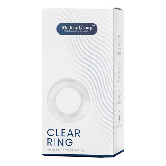 Inel pentru penis MEDICA-GROUP Clear Ring, pentru stimularea erecției, din TPR flexibil, diametru 2 cm, transparent