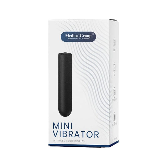 Stimulator clitoris MEDICA-GROUP Mini Vibrator, din silicon, cu vibrații silențioase, rezistent la apă, negru