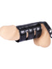 Ham pentru penis MEN’S EXPERT Cock Strap with Sheath, ajustabil, pentru jocuri erotice BDSM, negru cu argintiu