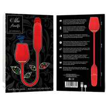 Vibrator MIA Double Pleasure Suction +Up and Down, in forma de trandafir, cu functii de aspirare clitoridiana si miscari sus-jos