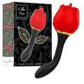 Stimulator clitoridian si anal MIA Double Pleasure, in forma de trandafir, 10 functii de vibratie, culoarea rosu