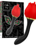 Stimulator clitoridian si anal MIA Double Pleasure, in forma de trandafir, 10 functii de vibratie, culoarea rosu
