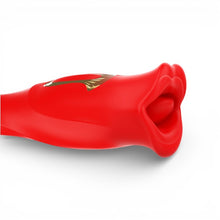 Vibrator MIA Siena Triple Pleasure, 10 funcții de vibrație și stimulare clitoridiană, design în formă de gură, rezistent la apă, roșu