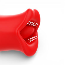 Vibrator MIA Siena Triple Pleasure, 10 funcții de vibrație și stimulare clitoridiană, design în formă de gură, rezistent la apă, roșu