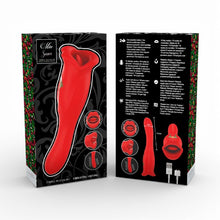 Vibrator MIA Siena Triple Pleasure, 10 funcții de vibrație și stimulare clitoridiană, design în formă de gură, rezistent la apă, roșu