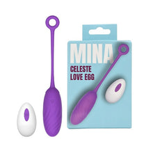 Ou vibrator MINA Celeste Love Egg, control prin telecomandă, 10 funcții de vibrație, rezistent la apă, mov