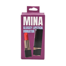 Stimulator clitoris MINA Glossy Lipstick Vibrator, în formă de ruj, 10 funcții de vibrație, rezistent la apă IPX7, negru cu roșu