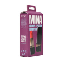 Stimulator clitoris MINA Glossy Lipstick Vibrator, în formă de ruj, 10 funcții de vibrație, rezistent la apă IPX7, negru cu roșu