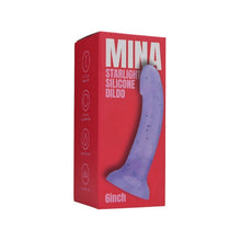 Dildo LovingJoy MINA STARLIGHT Silicone Dildo, bază cu ventuză pentru fixare, lungime inserabilă 15 cm, mov cu stelute