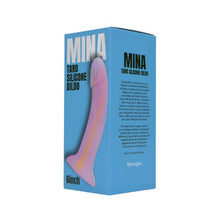 Dildo fosforescent LovingJoy MINA TARO Silicone Dildo, bază cu ventuză pentru fixare, lungime inserabilă 15 cm, culori roz și portocaliu