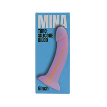 Dildo fosforescent LovingJoy MINA TARO Silicone Dildo, bază cu ventuză pentru fixare, lungime inserabilă 15 cm, culori roz și portocaliu