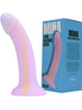 Dildo fosforescent LovingJoy MINA TARO Silicone Dildo, bază cu ventuză pentru fixare, lungime inserabilă 15 cm, culori roz și portocaliu