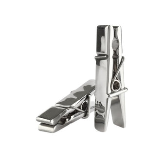 Clești MR. STEEL Clothespins Nipple Clamps, utilizare pe sfârcuri în jocuri BDSM, din oțel inoxidabil, argintiu