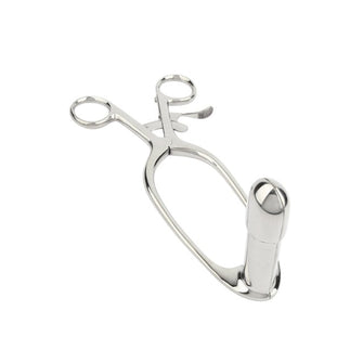 Plug anal MR. STEEL Rectal Speculum Large, în formă de specul, din oțel inoxidabil, lungime 20 cm (mare), argintiu