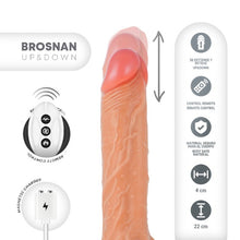 Dildo realist MR INTENSE Brosnan, funcție de penetrare automată, control prin telecomandă, bază cu ventuză pentru fixare, culoarea pielii, 22 cm