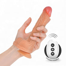 Dildo realist MR INTENSE Brosnan, funcție de penetrare automată, control prin telecomandă, bază cu ventuză pentru fixare, culoarea pielii, 22 cm