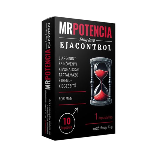Capsule MR POTENCIA Ejacontrol, pentru întârzierea ejaculării, potență și performanță sexuală, cu maca și ginseng, 10 capsule
