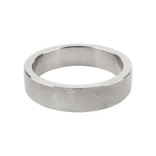 Inel pentru penis MR. STEEL CrissCross C-Ring, cu design geometric, din oțel inoxidabil, diametru 5.5 cm (mare), argintiu