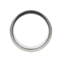 Inel pentru penis MR. STEEL CrissCross C-Ring, cu design geometric, din oțel inoxidabil, diametru 5.5 cm (mare), argintiu
