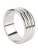 Inel pentru penis MR. STEEL Elegant Deep C-Ring, cu striații, din oțel inoxidabil, diametru 5.5 cm (mare), argintiu