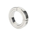 Inel pentru penis MR. STEEL Hinged Magnetic Cockring, din oțel inoxidabil, cu balama magnetică, diametru 5 cm, argintiu