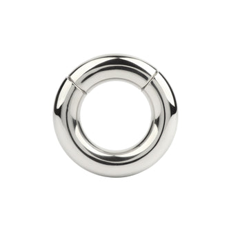 Inel pentru testicule MR. STEEL MBS Stackable Weight, cu deschidere magnetică, din oțel inoxidabil, diametru 3.9 cm (mic), argintiu