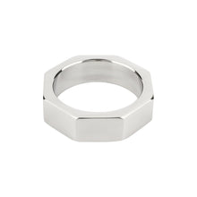 Inel pentru penis MR. STEEL Nut C-Ring, în formă de piuliță, din oțel inoxidabil, diametru 4.5 cm (mic), argintiu