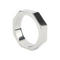 Inel pentru penis MR. STEEL Nut C-Ring, în formă de piuliță, din oțel inoxidabil, diametru 5 cm (mare), argintiu