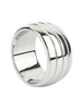 Inel pentru penis MR. STEEL Oval Barrel C-Ring, cu striații, din oțel inoxidabil, diametru 5 cm, argintiu