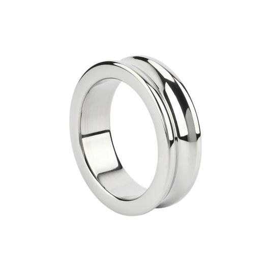 Inel pentru penis MR. STEEL The Imperator C-Ring, din oțel inoxidabil, diametru 4.5 cm (mare), argintiu
