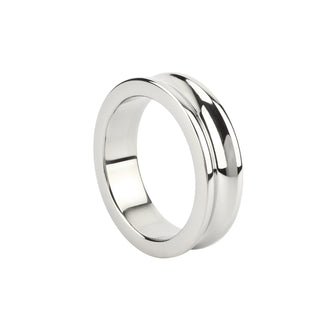 Inel pentru penis MR. STEEL The Imperator C-Ring, din oțel inoxidabil, diametru 4 cm (mic), argintiu