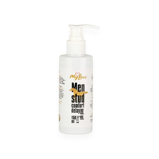 Gel intim MYLOVE Men Stud Comfort Delay Med Gel, pentru întârzierea ejaculării și lubrifiere, cu ulei de mentă, 150 ml