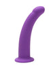 Dildo ME YOU US Purple Curved Silicone Dildo, compatibil cu hamuri strap-on, hipoalergenic, lungime 19 cm, mov