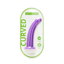 Dildo ME YOU US Purple Curved Silicone Dildo, compatibil cu hamuri strap-on, hipoalergenic, lungime 19 cm, mov