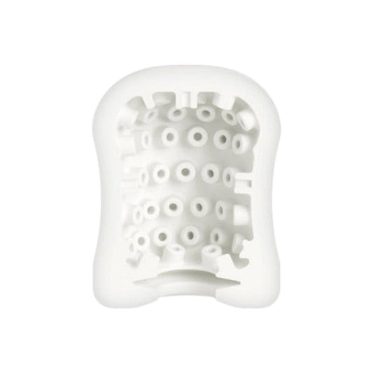 Masturbator manual MYSTIM MasturbaTIN Dotty Dora, din TPE texturat pentru stimulare intensă, alb