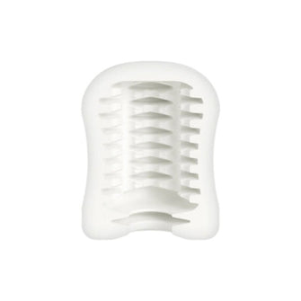 Masturbator manual MYSTIM MasturbaTIN Ribbed Rita, din TPE texturat pentru stimulare intensă, alb