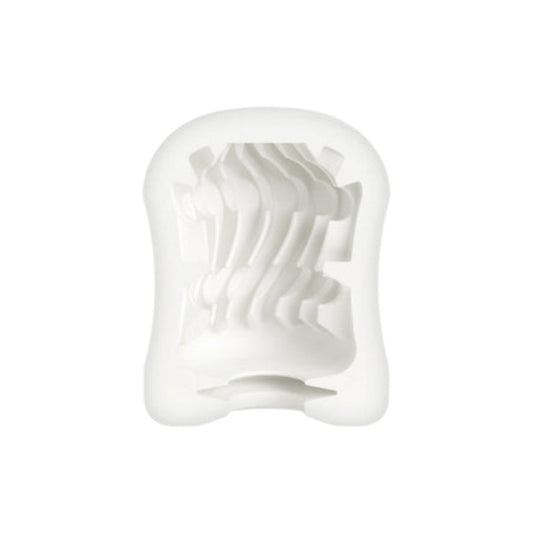 Masturbator manual MYSTIM MasturbaTIN Swirl Girl, din TPE texturat pentru stimulare intensă, alb