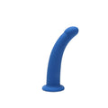 Dildo ME YOU US Blue Curved Silicone Dildo, compatibil cu hamuri strap-on, hipoalergenic, lungime 16.5 cm, albastru