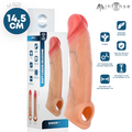 Manșon realist MR INTENSE Simon M, pentru extensia și îngroșarea penisului, lungime inserabilă 10.1 cm, + 4.5 cm, culoarea pielii