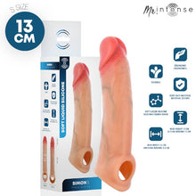 Manșon realist MR INTENSE Simon S, pentru extensia și îngroșarea penisului, lungime inserabilă 8.5 cm, + 4.5 cm, culoarea pielii