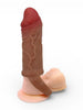 Manșon realist PRETTY LOVE Peirre, pentru extensia penisului, inel pentru testicule, din TPR , 10 cm, culoarea pielii
