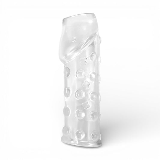 Manșon realist PRETTY LOVE Triff, pentru îngroșarea penisului, texturizat, din TPR moale, transparent