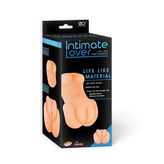 Masturbator manual INTIMATE LOVER Life Like Masturbator, cu sâni, simulare vaginală realistă, material flexibil, culoarea pielii